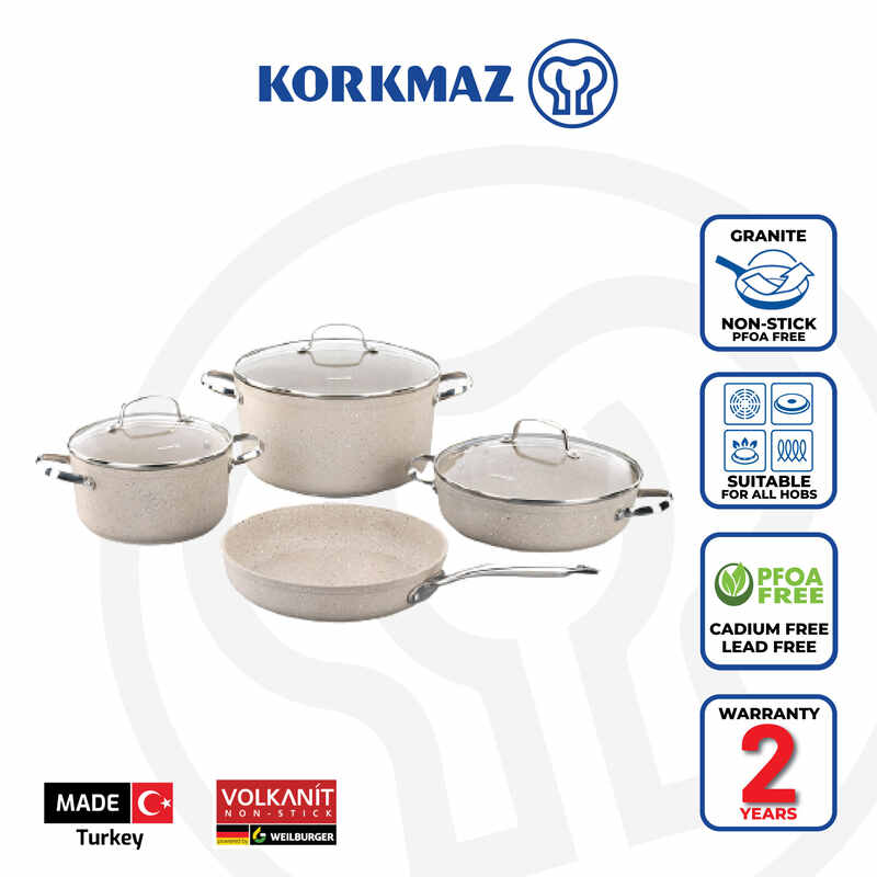 Korkmaz Granita Non-Stick Cookware Set - 7-Piece