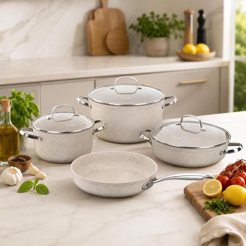 Korkmaz Granita 7-Piece Non-Stick Cookware Set, Induction Compatible