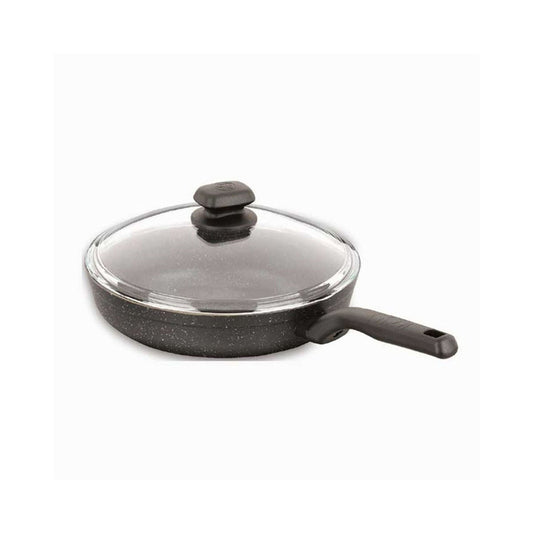 Korkmaz Ornella Non-Stick Frying Pan with Lid - Induction Compatible, Free From PFOA, Cadmium, and Lead, Made in Turkey