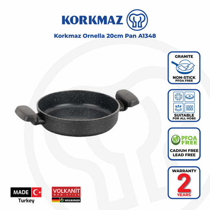 Korkmaz Ornella Non-Stick Frying Pan - 20cm, Induction Compatible Omelette Pan, Free From PFOA, Cadmium, and Lead, Made in Turkey