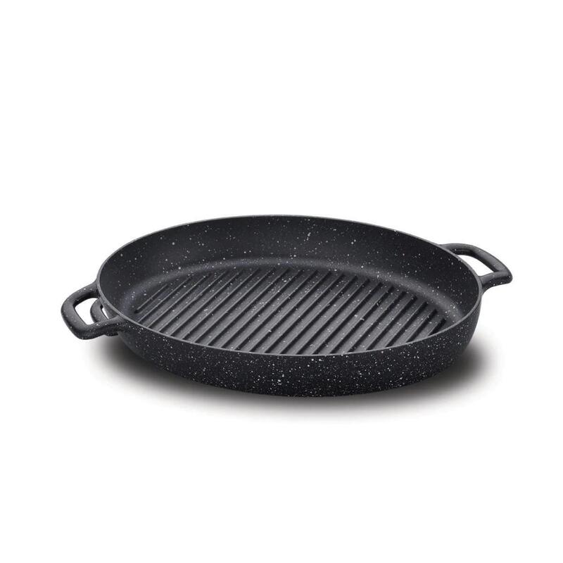 Korkmaz Gusto Plus Non-Stick Oval Grill Pan for Ceramic, Gas & Electric Hobs, 35 x 25 cm
