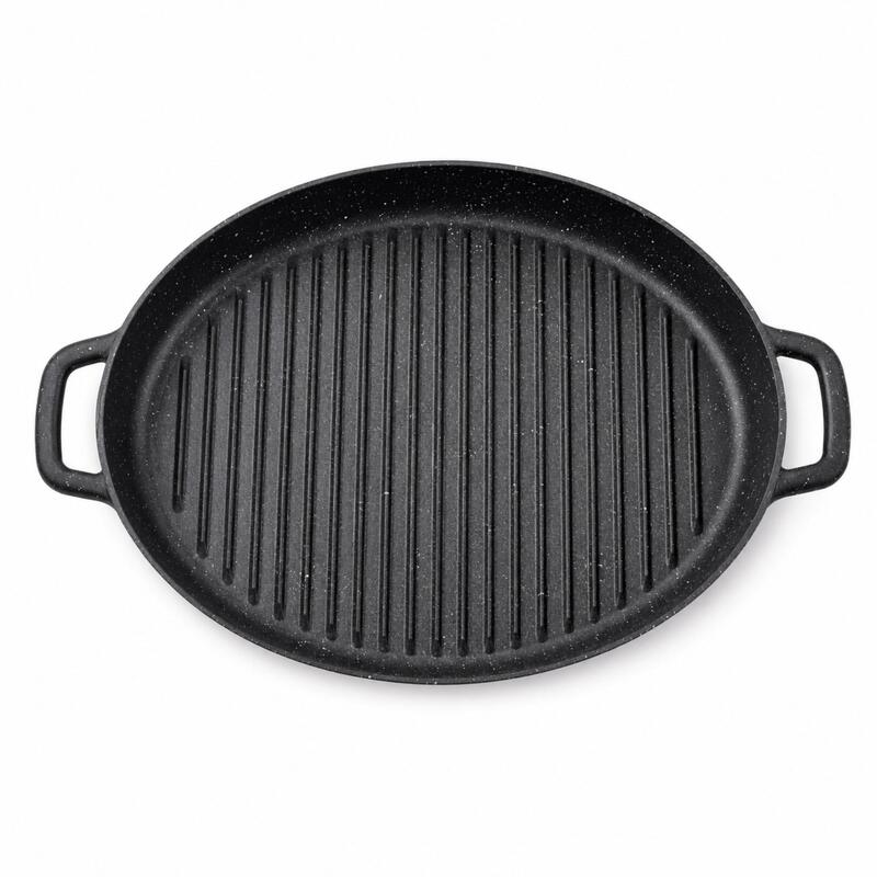 Korkmaz Gusto Plus Non-Stick Oval Grill Pan for Ceramic, Gas & Electric Hobs, 35 x 25 cm