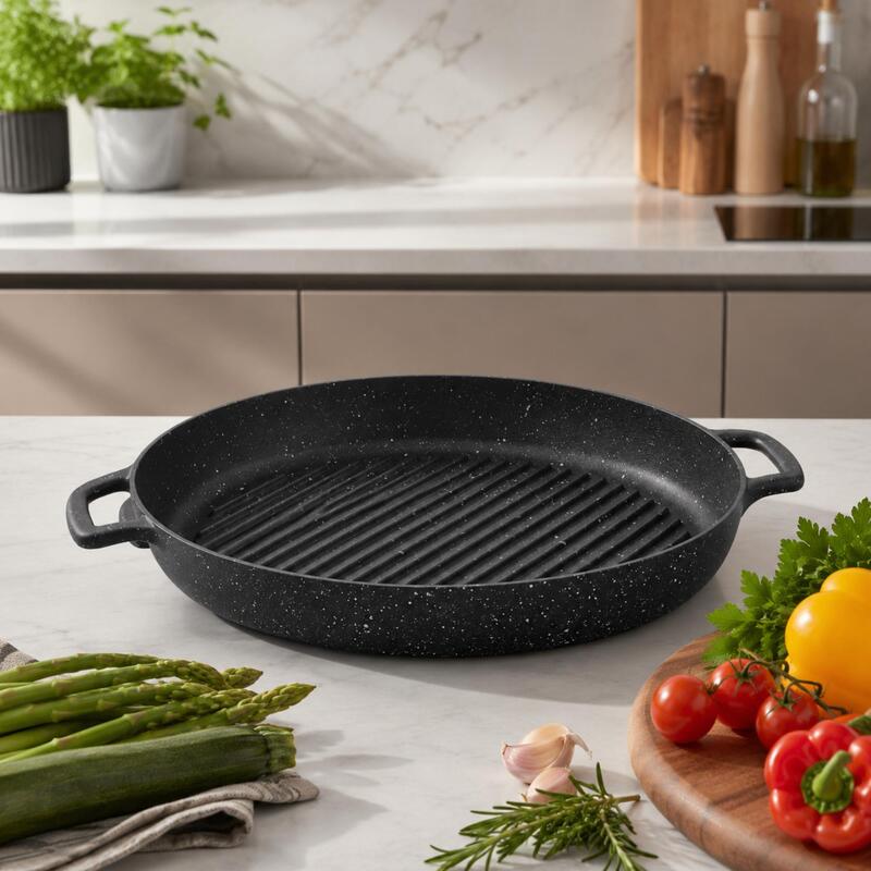 Korkmaz Gusto Plus Non-Stick Oval Grill Pan for Ceramic, Gas & Electric Hobs, 35 x 25 cm
