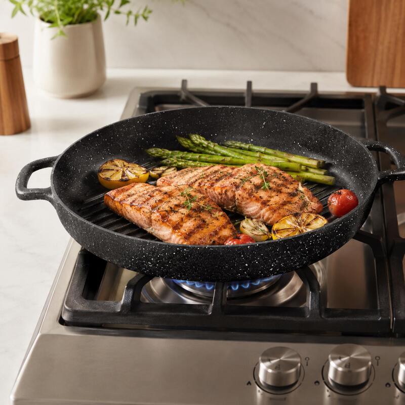 Korkmaz Gusto Plus Non-Stick Oval Grill Pan for Ceramic, Gas & Electric Hobs, 35 x 25 cm