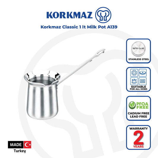 Korkmaz Classic Milk Pot – Premium Quality Milk Pot, Made in Turkey
