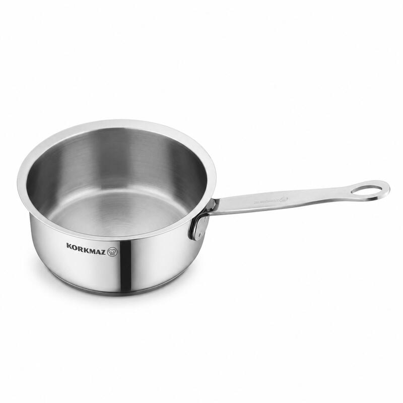 Korkmaz Minika 18/10 Stainless Steel Saucepan 12cm 0.75L, Induction Compatible