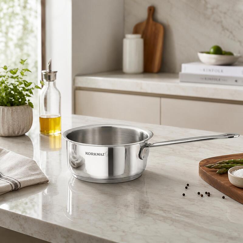 Korkmaz Minika 18/10 Stainless Steel Saucepan 12cm 0.75L, Induction Compatible