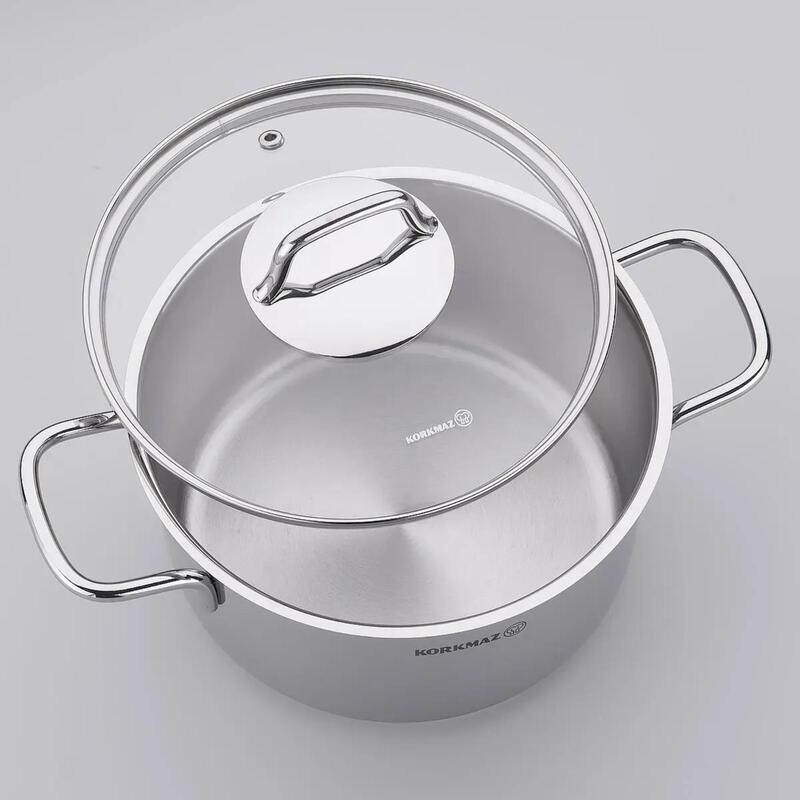 Korkmaz Perla 8 Piece Stainless Steel Cookware Set A1606 –  Made in Turkey