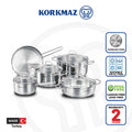 Korkmaz Perla Stainless Steel Cookware Set - 9 Piece