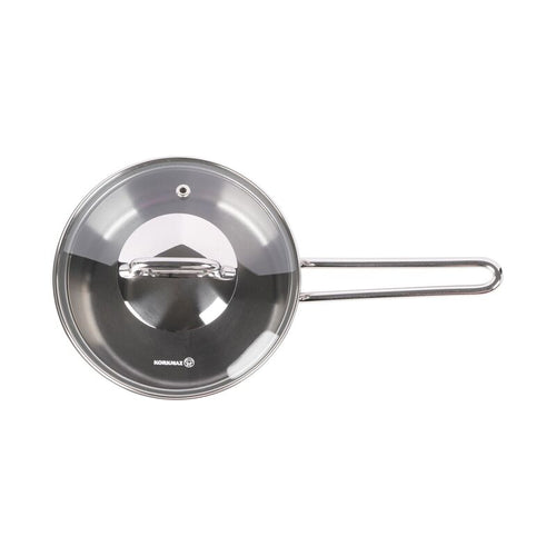 Korkmaz Perla Stainless Steel Saucepan with Lid - 16x8cm