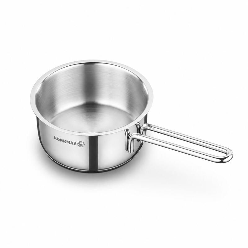 Korkmaz Perla 18/10 Stainless Steel Saucepan 14cm 1L, Induction Compatible