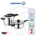 Korkmaz Vita Plus Rosegold Stainless Steel Pressure Cooker Set  6.0L