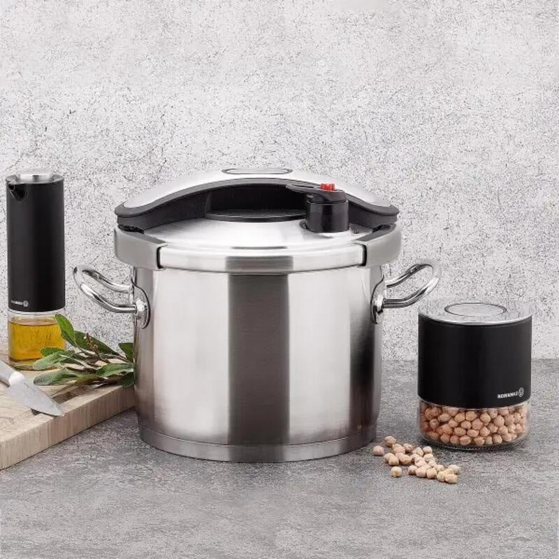 Korkmaz Proline 18/10 Stainless Steel Pressure Cooker 6L, Induction Compatible