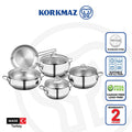 Korkmaz Tombik Stainless Steel Cookware Set 9-Piece