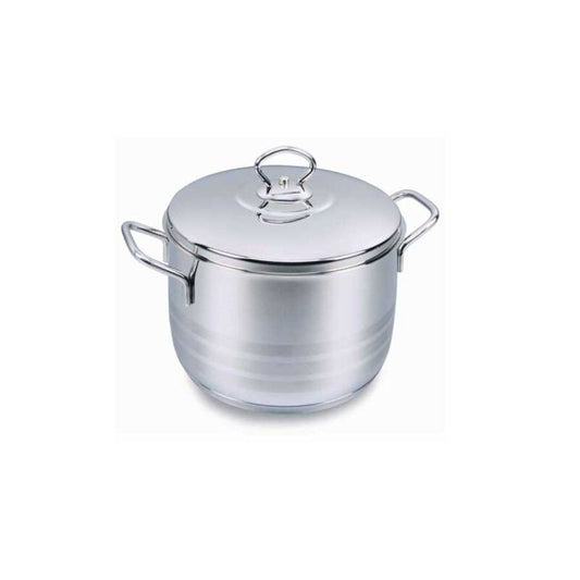 Korkmaz Astra Stainless Steel Stock Pot with Lid - Induction Compatible, Made In Turkey