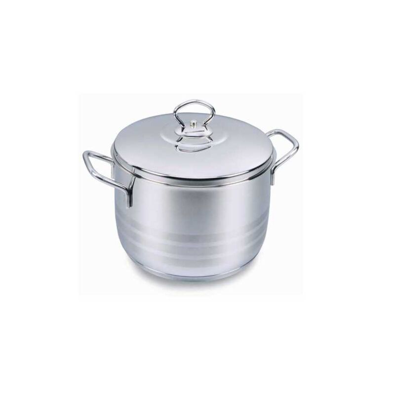 Korkmaz Astra Stainless Steel Stock Pot with Lid - Induction Compatible, Made In Turkey