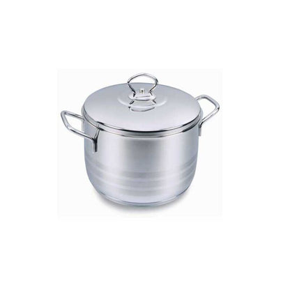 Korkmaz Astra Stainless Steel Stock Pot with Lid - Induction Compatible, Made In Turkey