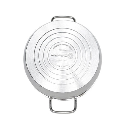 Korkmaz Astra Stainless Steel Stock Pot with Lid - Induction Compatible, Made In Turkey