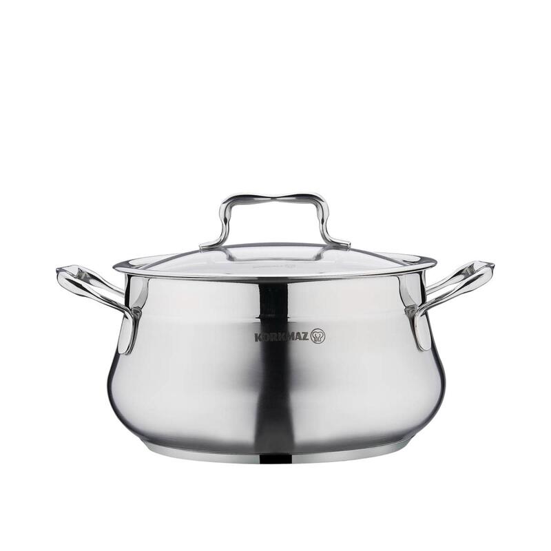 Korkmaz Estima 9-Piece Stainless Steel Cookware Set with Pots and Frying Pan