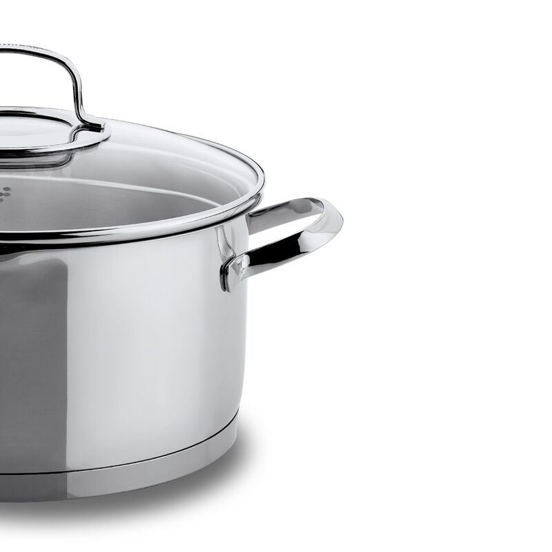 Korkmaz Steama Stainless Steel Stock Pot (Soup Pot) , Induction Compatible, Made in Turkey