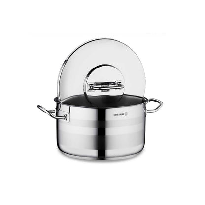 Korkmaz Astra2 Stainless Steel Cooking Pot with Lid -Made in Turkey, Induction Compatible