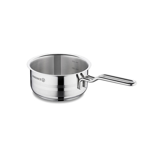 Korkmaz Astra2 Stainless Steel Saucepot / Saucepan - 14x7cm, Induction Compatible, Made In Turkey