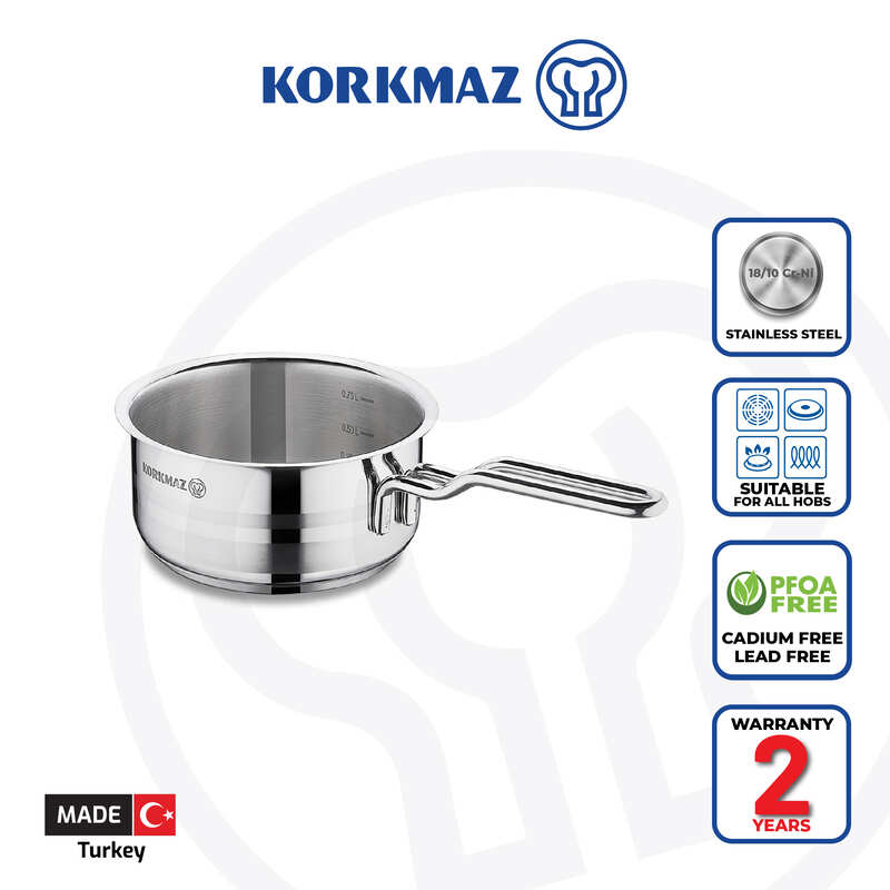 Korkmaz Astra2 Stainless Steel Saucepan - 14x7cm