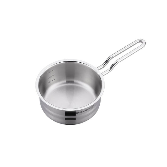 Korkmaz Astra2 Stainless Steel Saucepot / Saucepan - 14x7cm, Induction Compatible, Made In Turkey