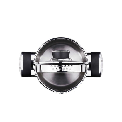 Korkmaz Pera Stainless Steel Cooking Pot with Glass Lid - Made in Turkey, Induction Compatible