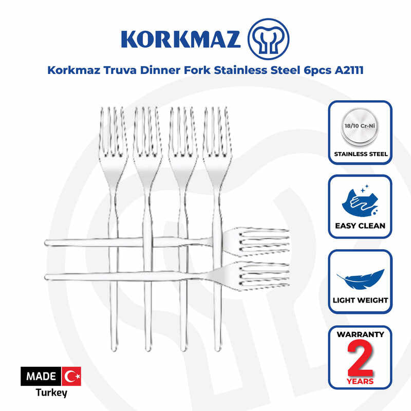 Korkmaz Truva Stainless Steel Dinner Forks Set - 6pcs