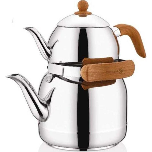 Korkmaz Foresta Claret Red Premium Quality Stainless Steel Teapot Set - Made in Turkey