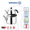Korkmaz Ornella Premium Quality Stainless Steel Teapot Set