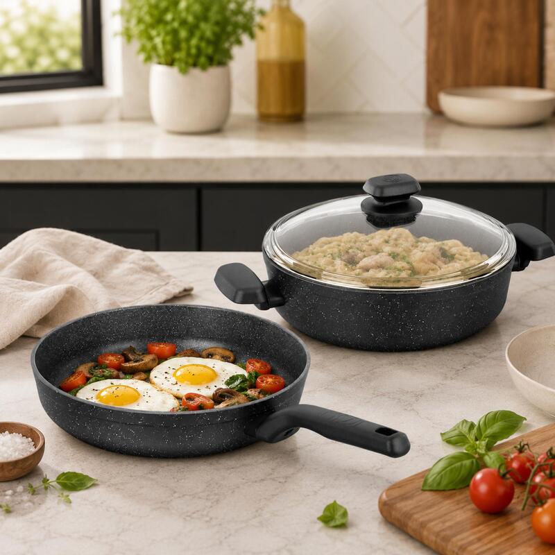 Korkmaz Ornella 3-Piece Non-Stick Cookware Set 26cm, Induction Compatible