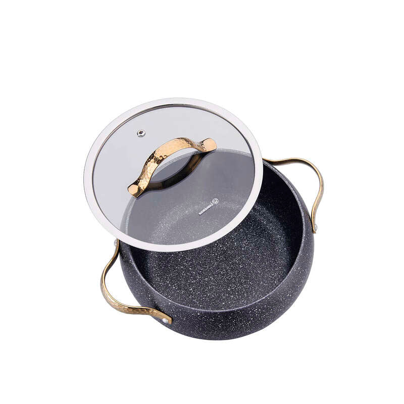 Korkmaz Berilla 7-Piece Non Stick Cookware Set with Glass Lid - Induction Compatible, PFOA Free, Made In Turkey