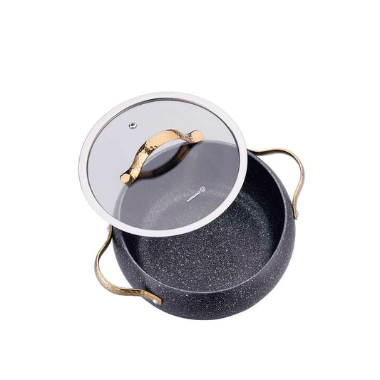 Korkmaz Berilla 7-Piece Non Stick Cookware Set with Glass Lid - Induction Compatible, PFOA Free, Made In Turkey