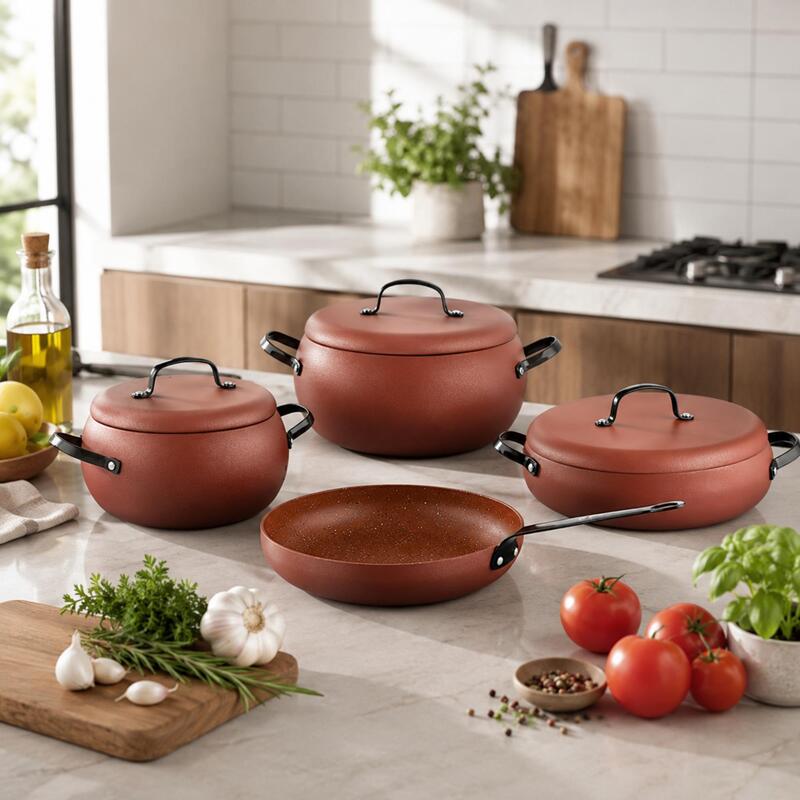Korkmaz Comlek 7-Piece Non-Stick Cookware Set with Frying Pan