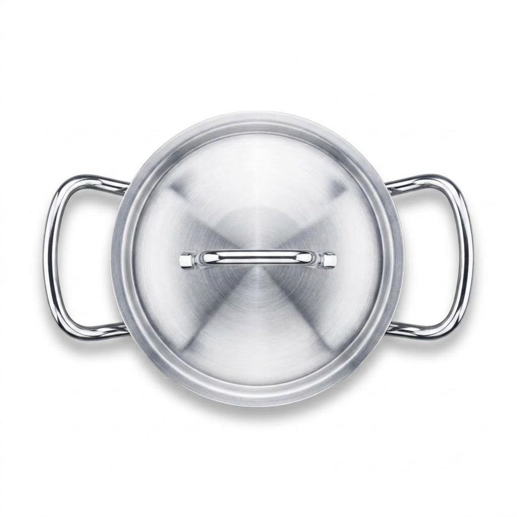 Korkmaz Proline Gastro Satin Stainless Steel Cooking Pot with Lid - Induction Compatible, Made In Turkey