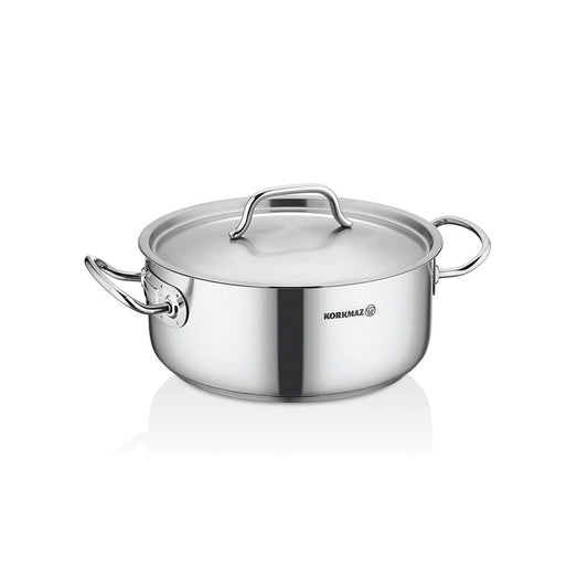 Korkmaz Proline Gastro Stainless Steel Cooking Pot - Induction Compatible, Made in Turkey