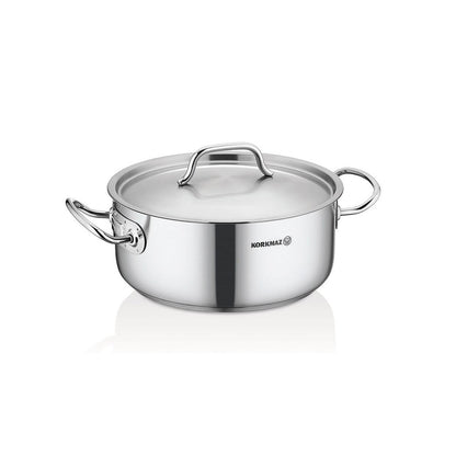 Korkmaz Proline Gastro Stainless Steel Cooking Pot - Induction Compatible, Made in Turkey