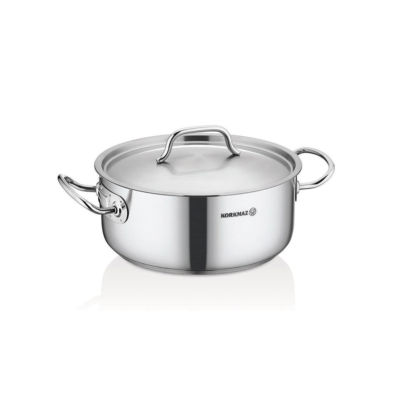 Korkmaz Proline Gastro Stainless Steel Cooking Pot - Induction Compatible, Made in Turkey