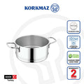Korkmaz Proline Satin Stainless Steel Steamer Basket Insert - 20x10 cm, Made in Turkey