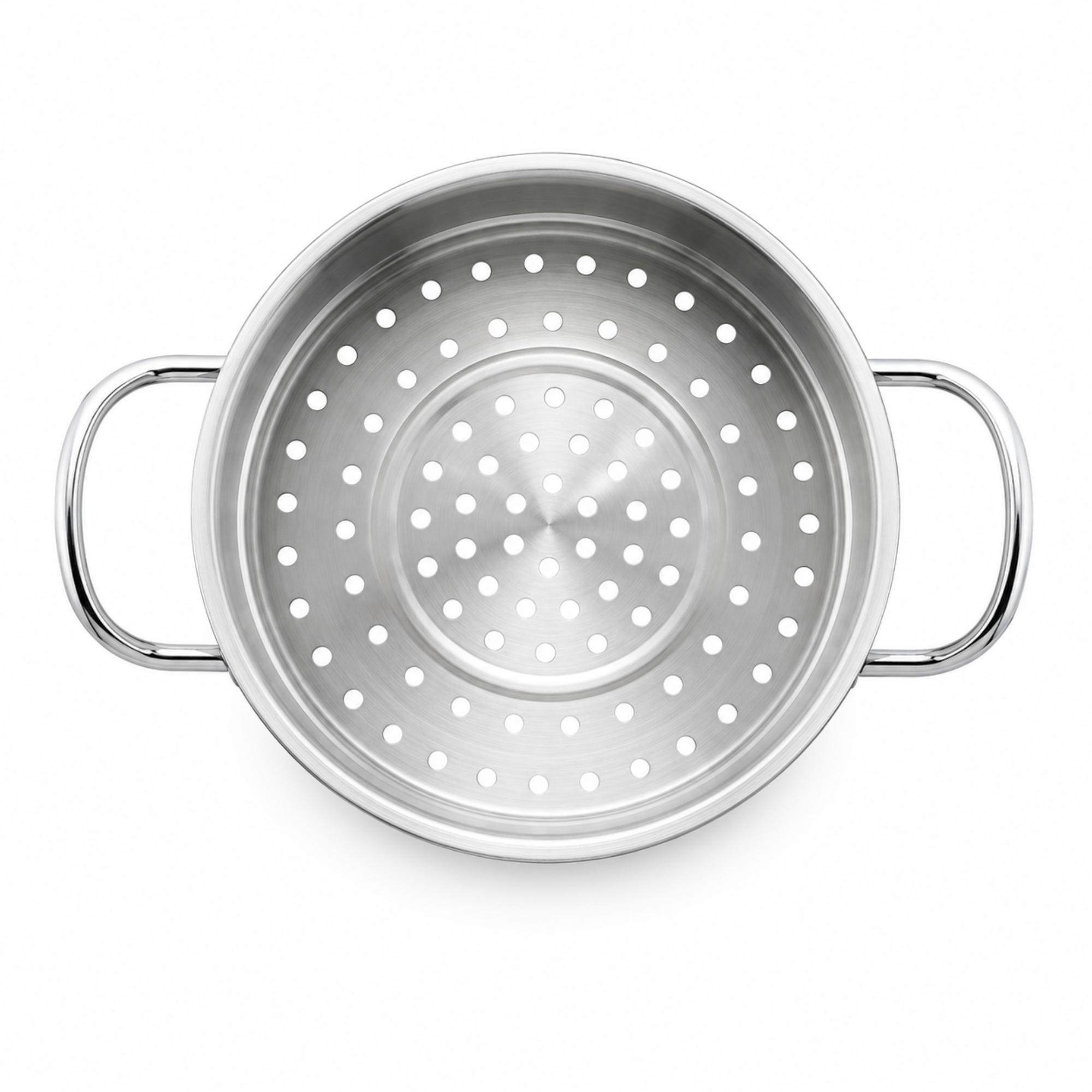 Korkmaz Proline Satin Stainless Steel Steamer Basket Insert - 20x10 cm, Made in Turkey