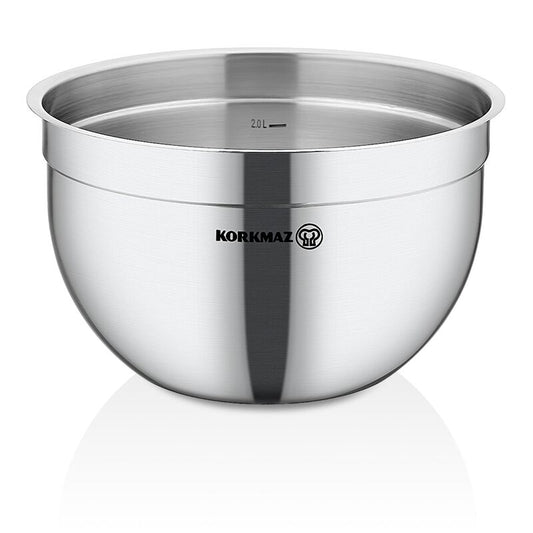 Korkmaz Proline Gastro Stainless Steel Mixing Bowl - Food Preparation Container, Made in Turkey