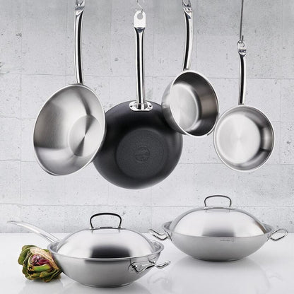 Korkmaz Nero 30x8.6cm Non-Stick Induction Wok - PFOA-Free, Made in Turkey
