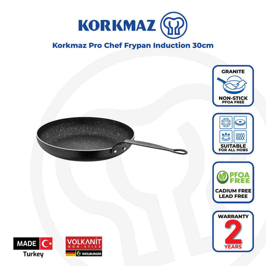Korkmaz Pro-Chef Non-Stick Frying Pan - Induction Compatible, Made in Turkey