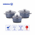 Korkmaz Stona Jr. 6-Piece Non-Stick Cookware Set, Gas Electric Ceramic Hob