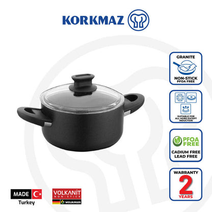 Korkmaz Lina Non-Stick Stock Pot (Soup Pot) - Free From PFOA, Cadmium, and Lead, Made in Turkey