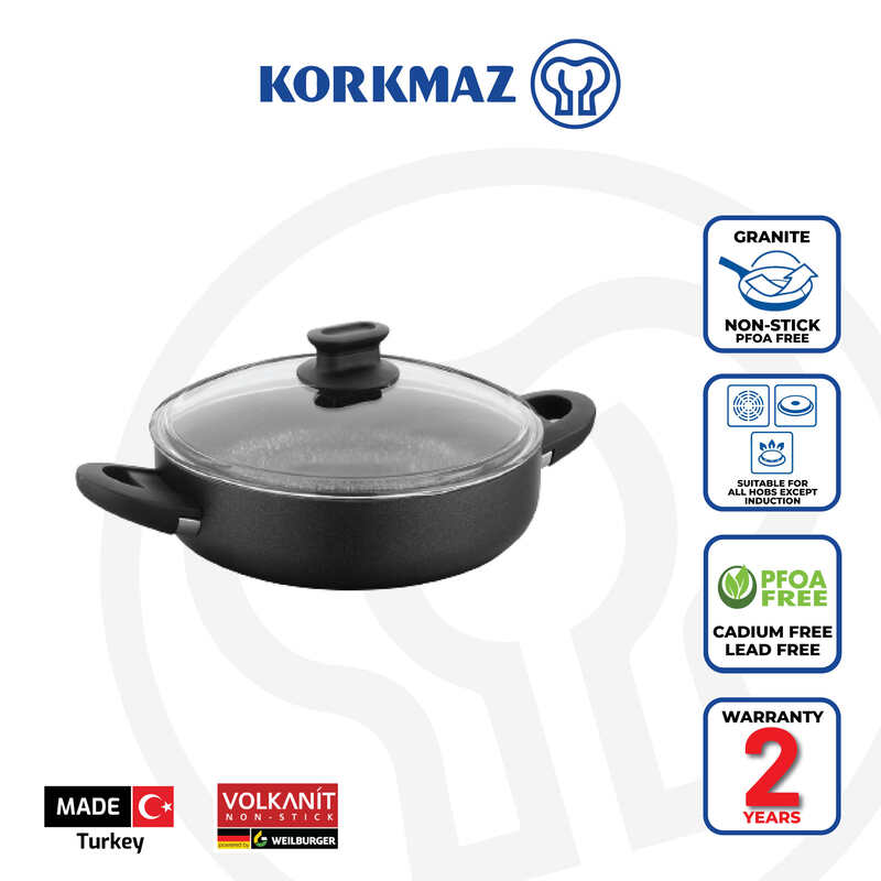 Korkmaz Lina Non-Stick Cooking Pot - Free From PFOA, Cadmium, and Lead, Made in Turkey