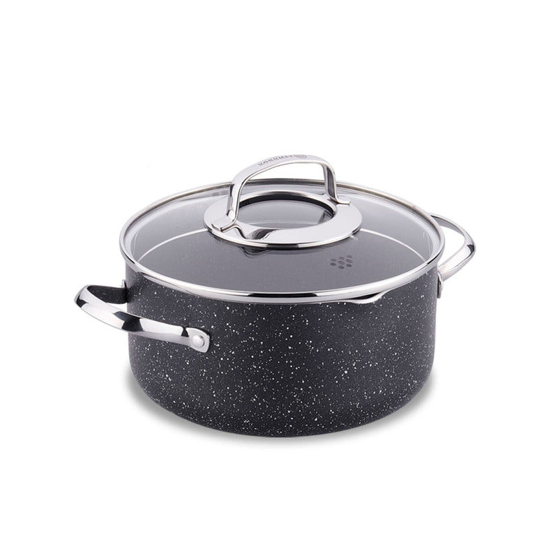 Korkmaz Galaxy 26x13 cm Stock Multipurpose Pot with Strainer Lid & Stainless Steel Handles