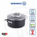 Korkmaz Galaxy 26x13 cm Stock Multipurpose Pot with Strainer Lid & Stainless Steel Handles
